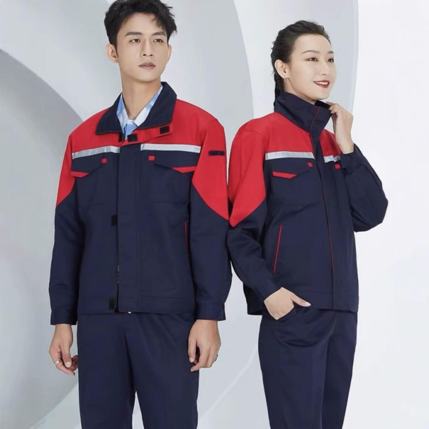 春秋冬劳保工作服男拼接上衣工装