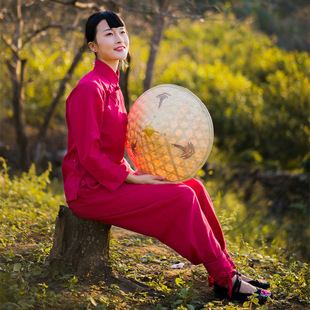 九儿演出服装女陕西民歌民族大裆裤九儿同款红高粱舞蹈服秧歌服