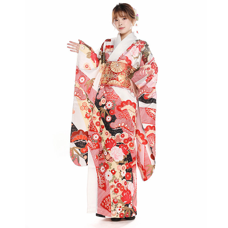 日本和服女传统振袖和服版套装