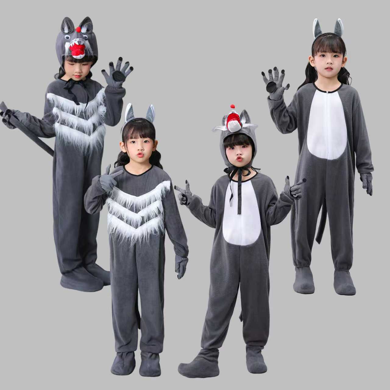 新款儿童动物服小羊表演服狼和