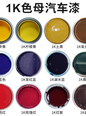 速发漆色母汽车漆特黑纯白大红铁黄通蓝通绿紫色桃红金属烤漆调成
