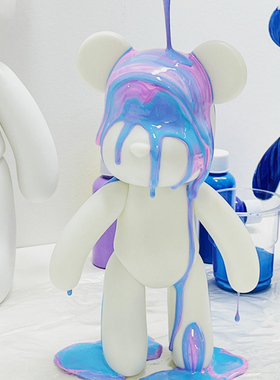 速发流体熊手工画料包儿流自制童体材熊创意客厅摆件