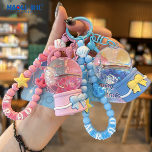 速发梦挂水晶球扣精致生幻件可爱书包流饰少心挂沙瓶链r