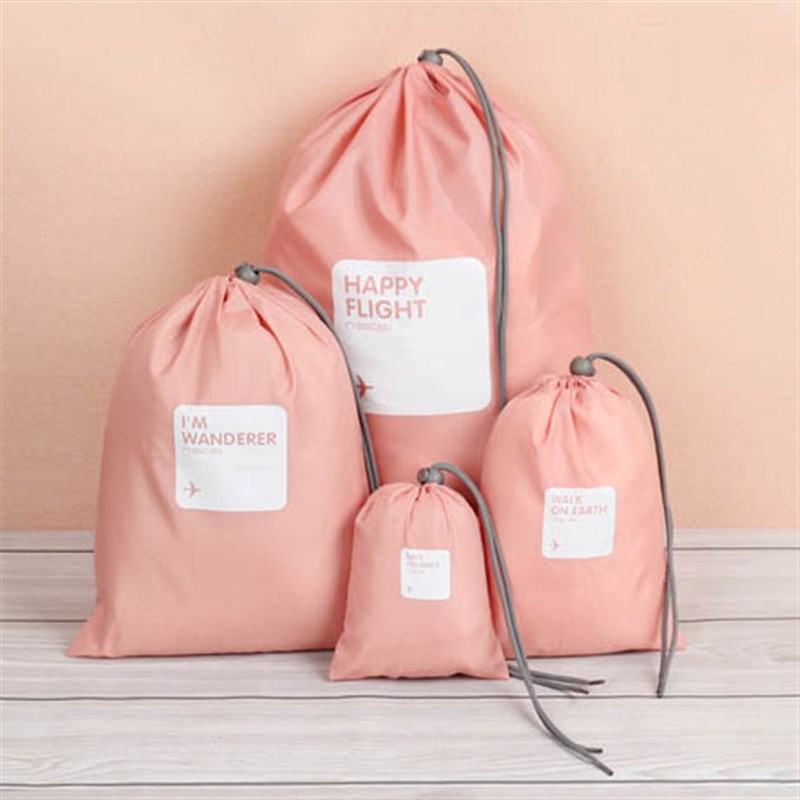 速发衣行束口袋四件套尼龙抽绳防水收口理旅物内衣杂物收纳整袋小