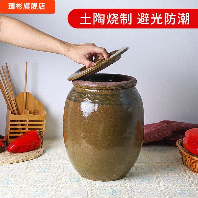 速发口酸菜瓦老腌菜家用大泡淹菜的坛子装咸菜的罐子土陶罐带盖罐