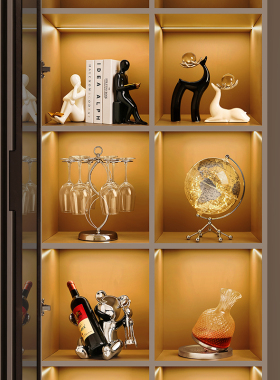 速发熊红酒高2024新款酒柜摆件客厅软端大气上档次架装饰品