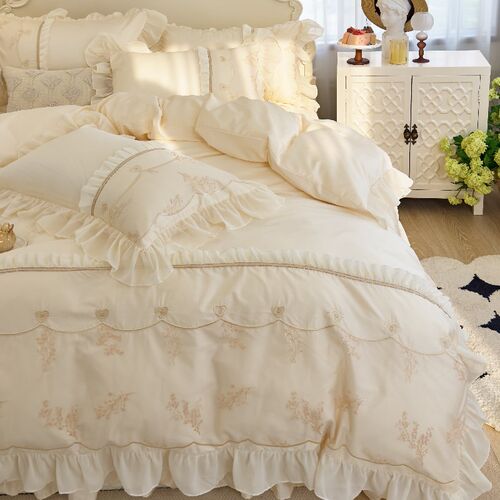 速发高端法式公主风全棉长绒心四蕾套少棉件丝柔软纯棉