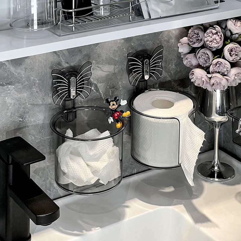 速发吸盘免打孔卫生纸置厕架壁挂式纸巾盒放室卷纸筒卫生间物纸浴