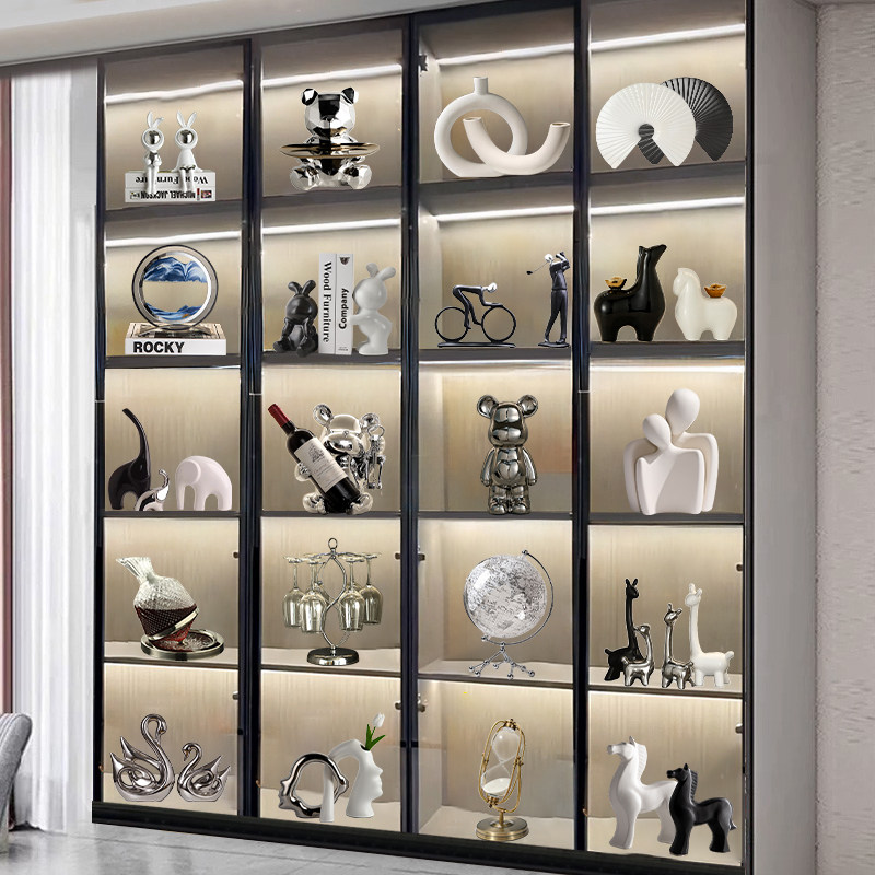 速发轻奢高级感红室架摆件办公酒酒柜电视柜小众装饰上高端大气品