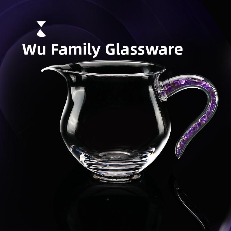 吴家芳紫水晶博览会杯高端水晶玻璃茶漏一体套装功夫茶道杯