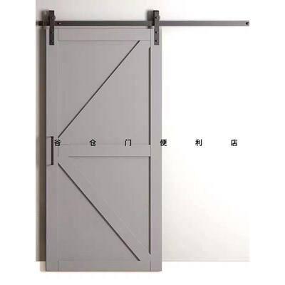 定制实木谷仓门浴室推拉门厨房推拉门彩绘木门室内吊轨门厂家直销