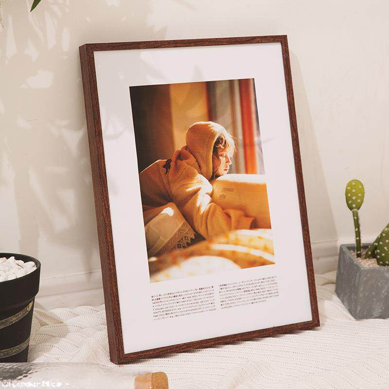 木纹细窄边铝合金画框外框装裱挂墙相框A1任意尺寸定制广告A2海报