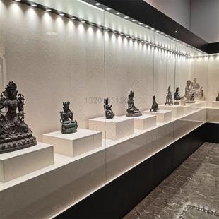 博物馆展柜金属烤漆古董展示柜自动门液压开启黑色文物陈列柜定制