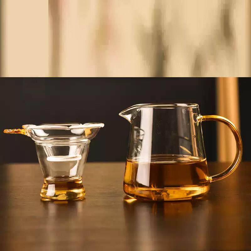 景德镇加厚耐热玻璃公道杯茶漏一体套装功夫茶具茶海茶杯分茶器