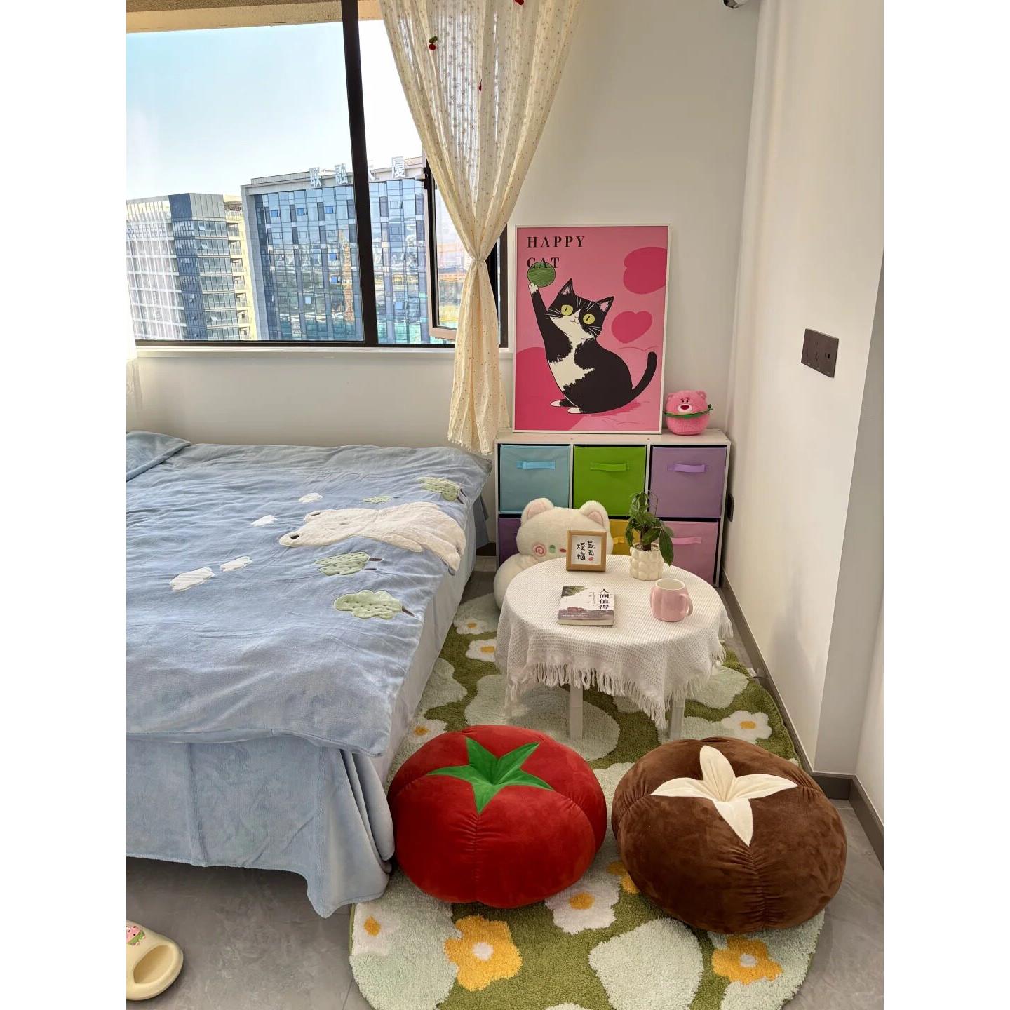 【100个新家快递】蘑菇番茄靠垫枕头沙发凸窗靠垫卧室房间装修