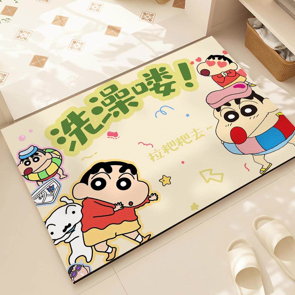卫生间吸水地垫蜡笔小新浴室防滑速干脚垫子硅藻泥卫浴洗手间地毯,居家布艺,家用脚垫,淘宝优惠券,粉丝福利购,淘宝优惠卷