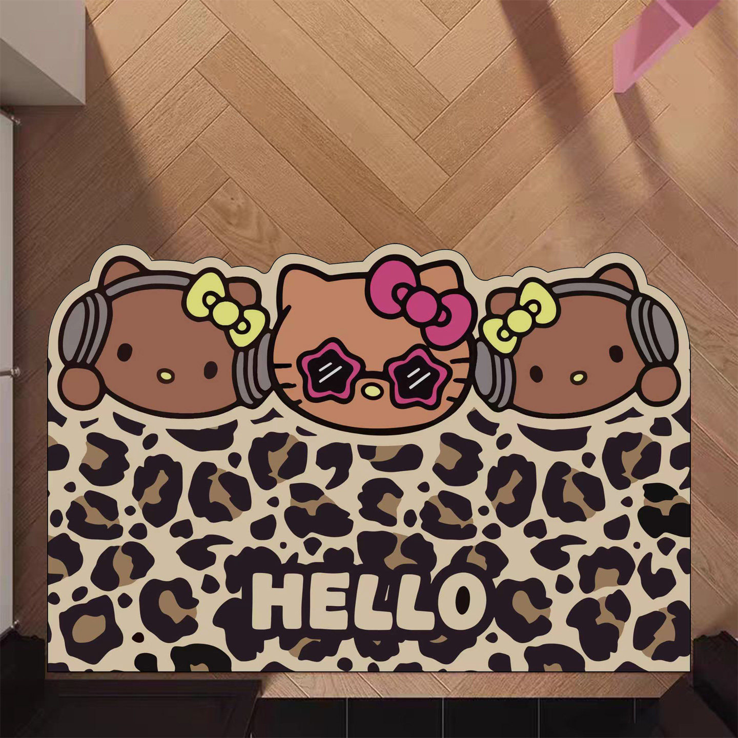 覆古豹纹HelloKitty浴室硅藻吸水地垫厕所防滑脚垫卡通卫生间门口,居家布艺,家用脚垫,淘宝优惠券,粉丝福利购,淘宝优惠卷