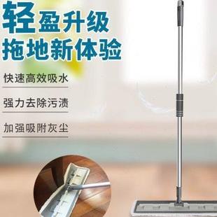 平板拖把静音家用大号硅胶神器懒人省力瓷砖木地板楼梯专用一拖净