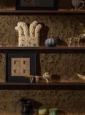 现代轻奢样板间书房电视柜喇叭狗奏乐人花器搭配组合装饰创意摆件