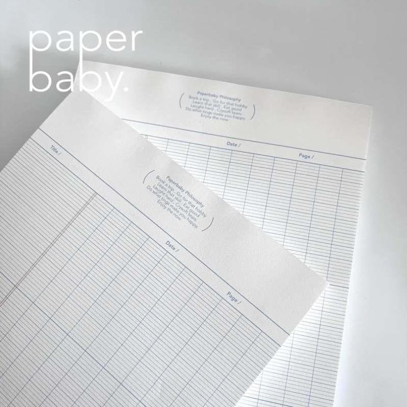 paperbaby海盐蓝B5内页英文法文格拍纸本极简小语种手帐素材