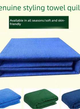 火毛巾被子夏季标准管家形状快速堆叠毯帆布火焰蓝色模型被子堆叠