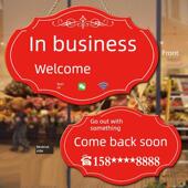 欢迎一切出去 定制 提醒门 创意 标志 商店创意是开放 休息