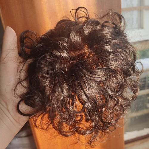 瑞士网假发片女头顶真发遮白发增发量蓬松轻薄自然无痕卷发补发片