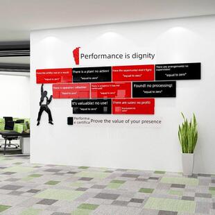 业绩就是尊严办公司室装饰励志标语销售墙面贴纸企业文化氛围布置