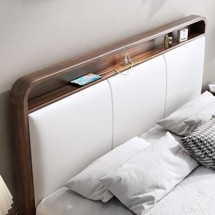 胡桃实木床2米x2米2大床新中式床高箱储物1米8双人床主卧室床1米5