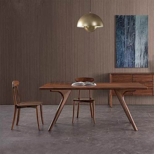 北美黑胡桃木餐桌北欧风格全实木书桌椅艺术原木大板工作台长形桌