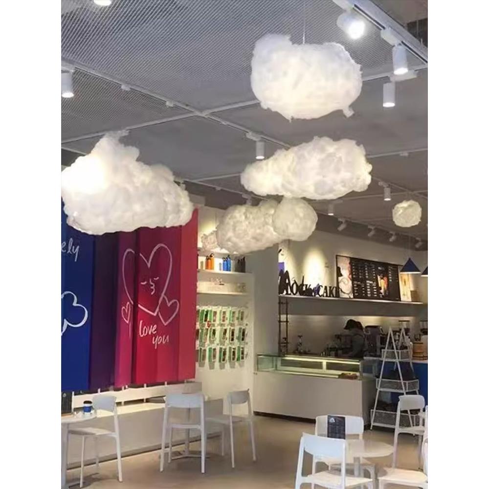 网红云灯吊灯幼儿园童装店橱窗云灯云白云棉云灯