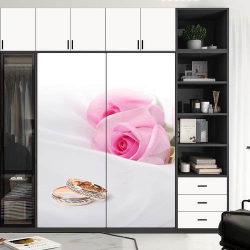 定做衣柜拉门定制移门拉门钢化玻璃衣柜门新中式简约柜门订做