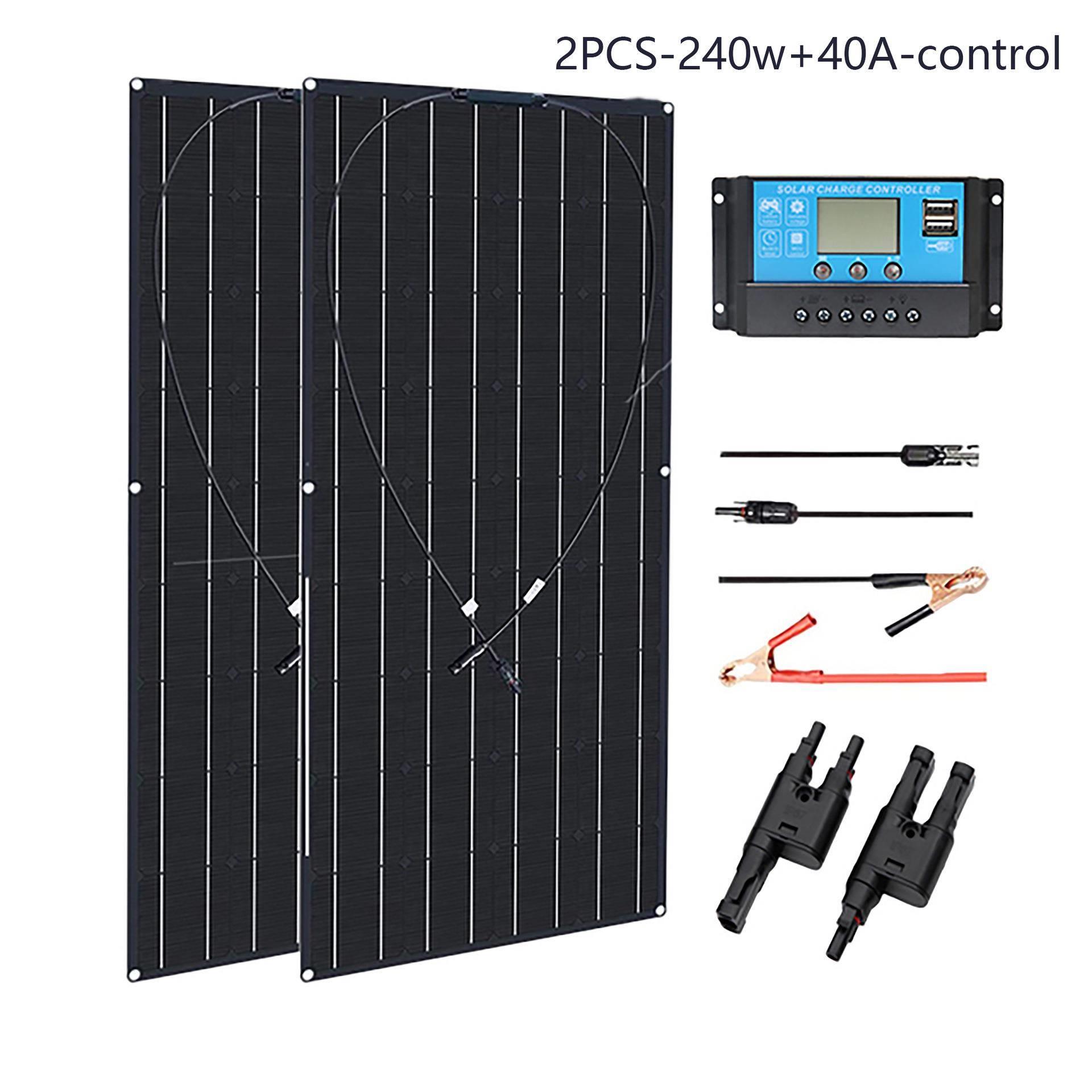 单晶太阳能板120W12V电池光伏系统储能电源房车汽车启动电源户外