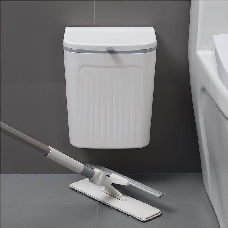 厨房垃圾桶家用厕所用高级感卫生间壁挂式免打孔大容量带盖垃圾筒