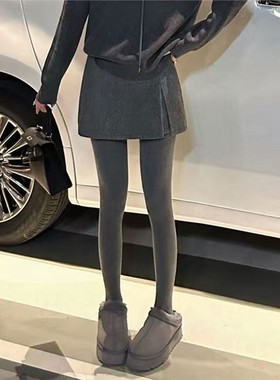 灰色高级感毛呢短裤裙子女2025新款秋冬款a字半身裙不规则包臀裙