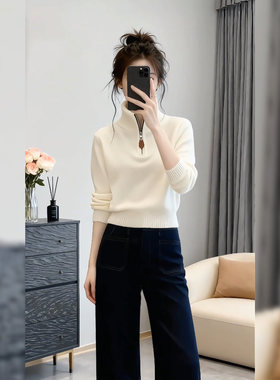 小香风短款长袖针织衫毛衣2025年早春新款秋冬高级感时尚上衣女装