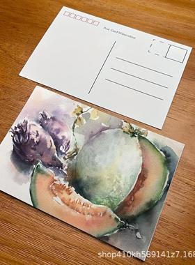 水彩纸明信片大300g粗纹木浆148*100mm空白手绘明信片，棉浆纸