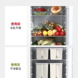 霜山家用杂物收纳盒带手柄厨房橱柜高位储物盒可叠加塑料密封盒