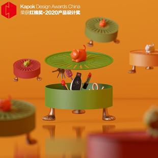 客厅茶几桌面杂物收纳盒多功能家用创意门口神器 空之喵喵 日式