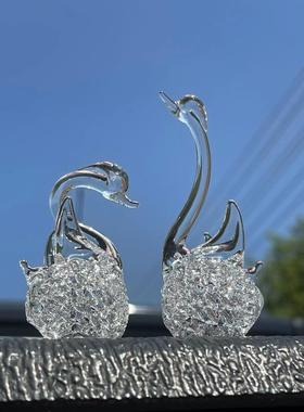 琉璃镂空天鹅工艺品小摆件结婚礼物送朋友七夕儿童节生日小礼品