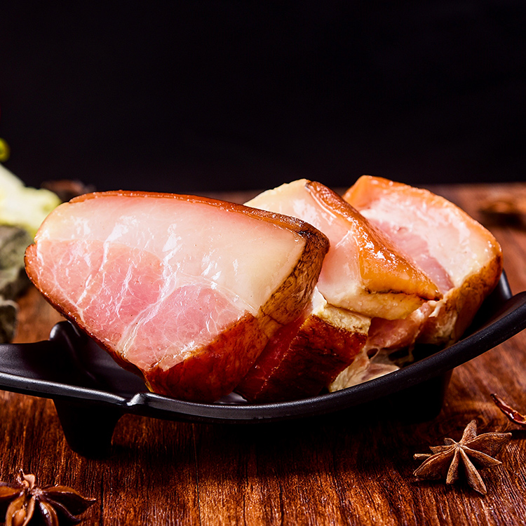 湖北恩施特产土家腊后腿烟熏腊肉腌肉咸肉非遗传承老腊肉炒蒜台吃