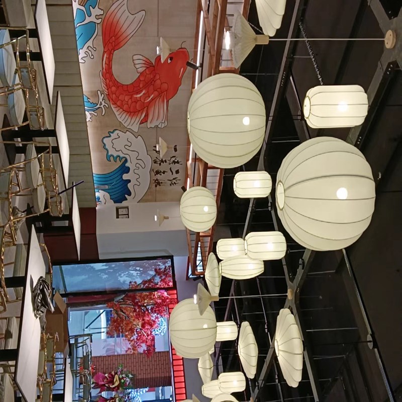 极速新中式餐厅灯笼吊灯饭店火锅店茶楼日式仿古布艺中国风酒店大