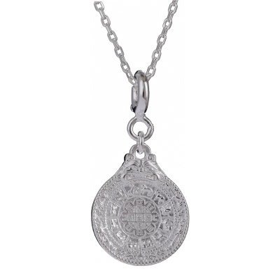 S925纯银九宫八卦牌吊坠西藏式民族风佛珠挂件配饰男女藏饰品项链