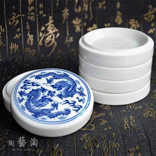 厂家直销包邮五层水彩国画陶瓷调色盘颜料碟青花大号多层带盖子调
