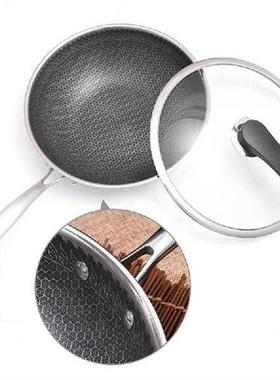 Nonstick Frying Pan 7-Ply Steel Skillet Deep Cooking Fry