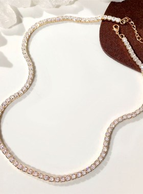 New Cursive Letters Cubic Zirconia Chain Intial Name Necklac