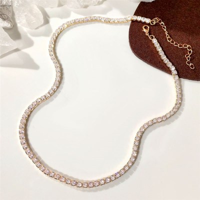 New Cursive Letters Cubic Zirconia Chain Intial Name Necklac