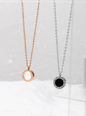 Elegant Chain Choker Fashion Roman Digital Pendant