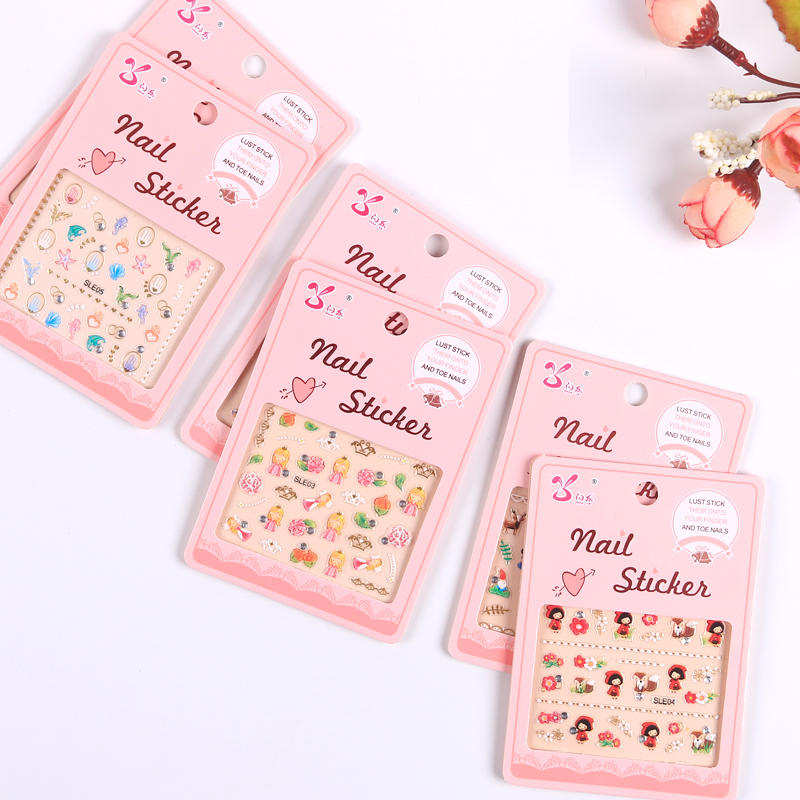 脚趾甲礼物儿童假指甲贴片美甲小孩成品手贴手甲小朋友可爱少女