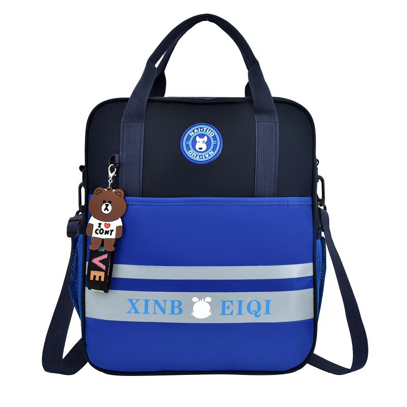 补课儿童包手提袋小学生双肩男孩女轻便文件书包斜挎初中生补习袋